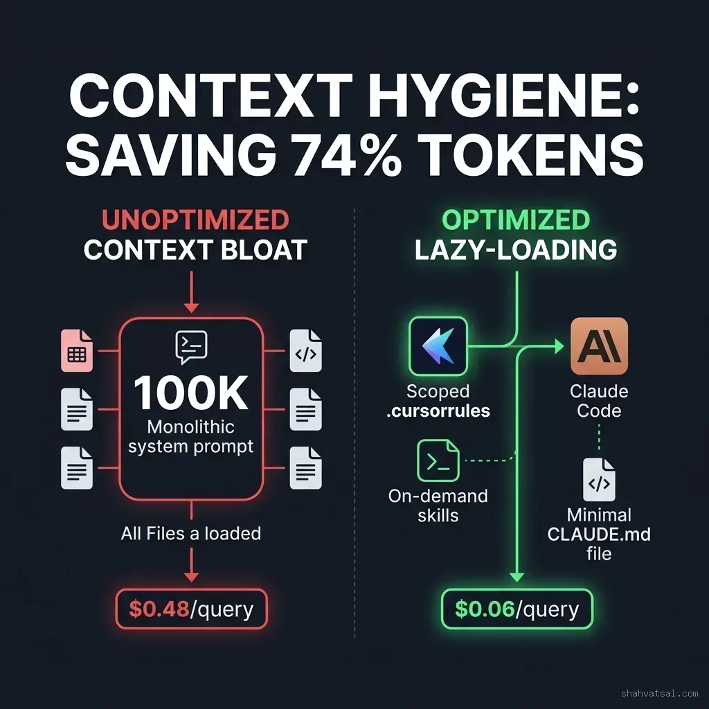 Context Hygiene Token Reduction Flowchart