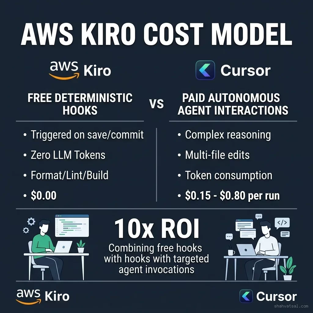 AWS Kiro Free Deterministic Hooks vs Paid Agent Cost Model