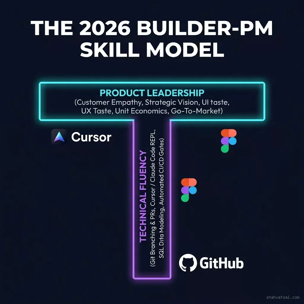 The 2026 Builder-PM T-Shaped Skill Model Infographic