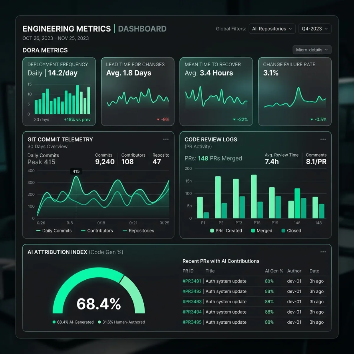 Executive Telemetry Dashboard Mock