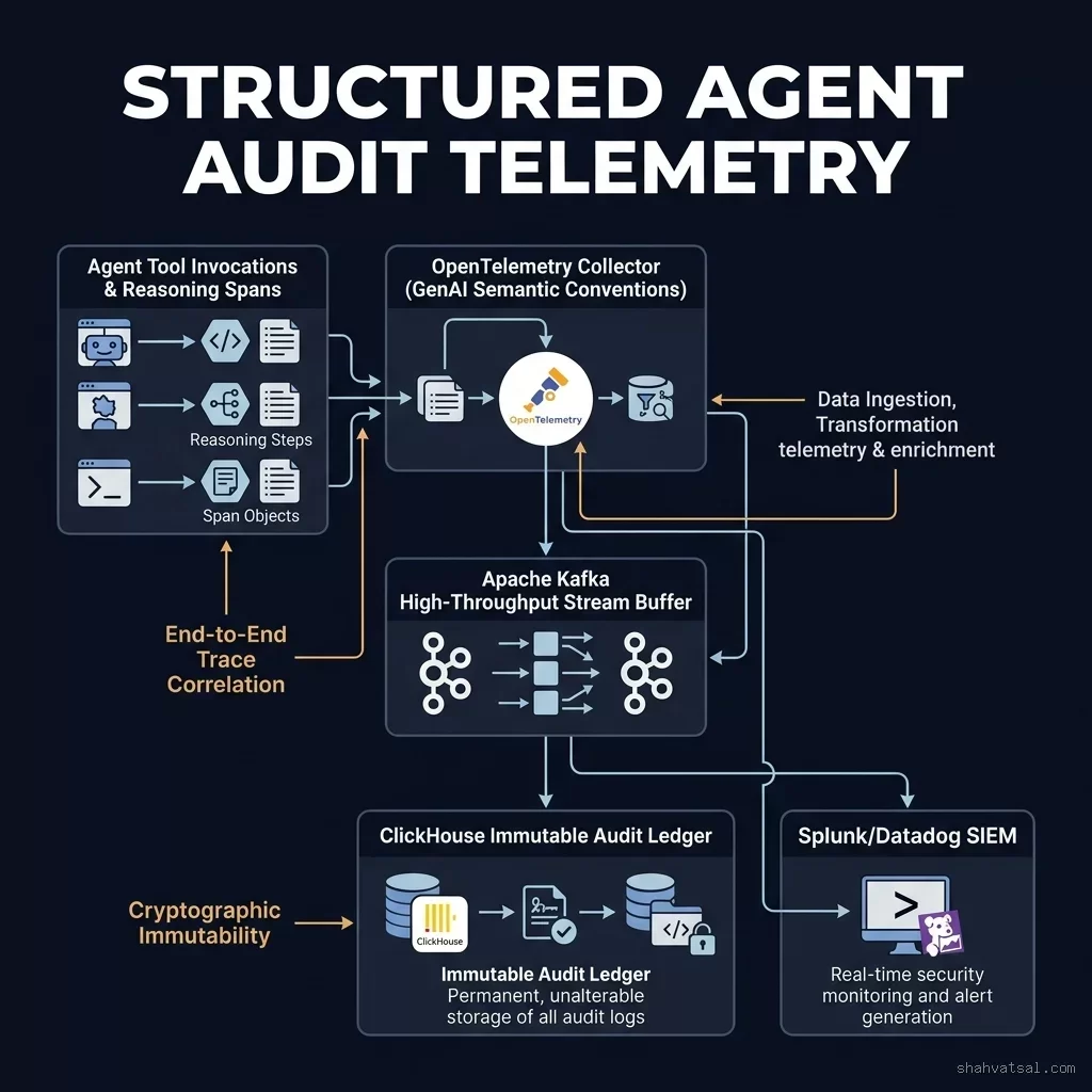 Structured Agent Audit Telemetry Topology Diagram