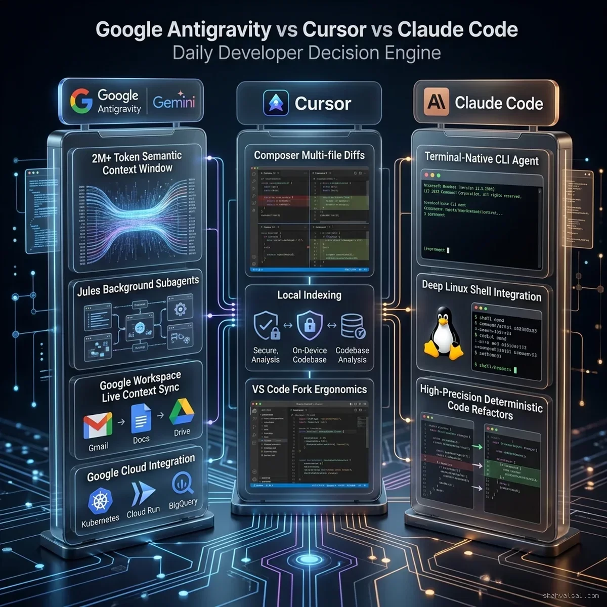 Google Antigravity vs Cursor vs Claude Code: Daily Developer Decision Engine