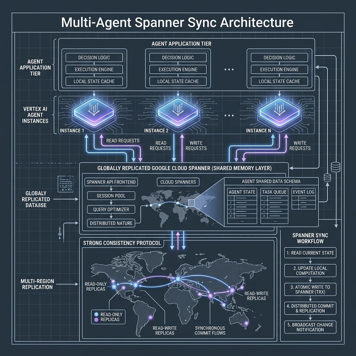 Multi-Agent Spanner Sync Architecture