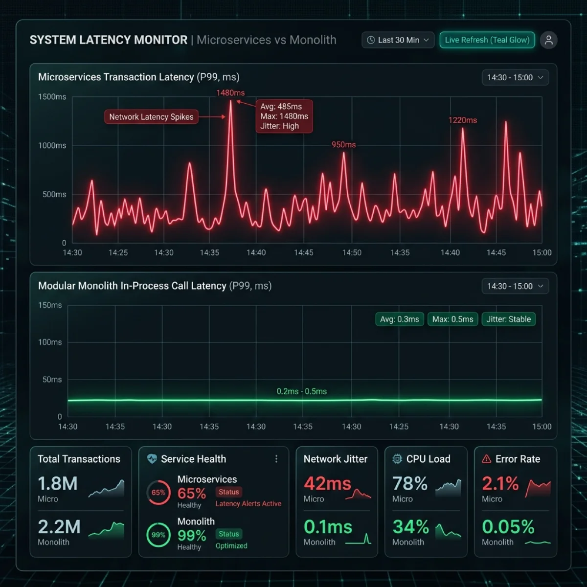 Latency Comparison Dashboard