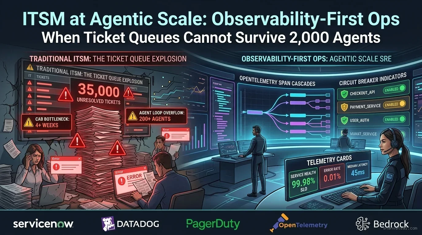 ITSM at Agentic Scale: Observability-First Ops When Ticket Queues Cannot Survive 2,000 Agents