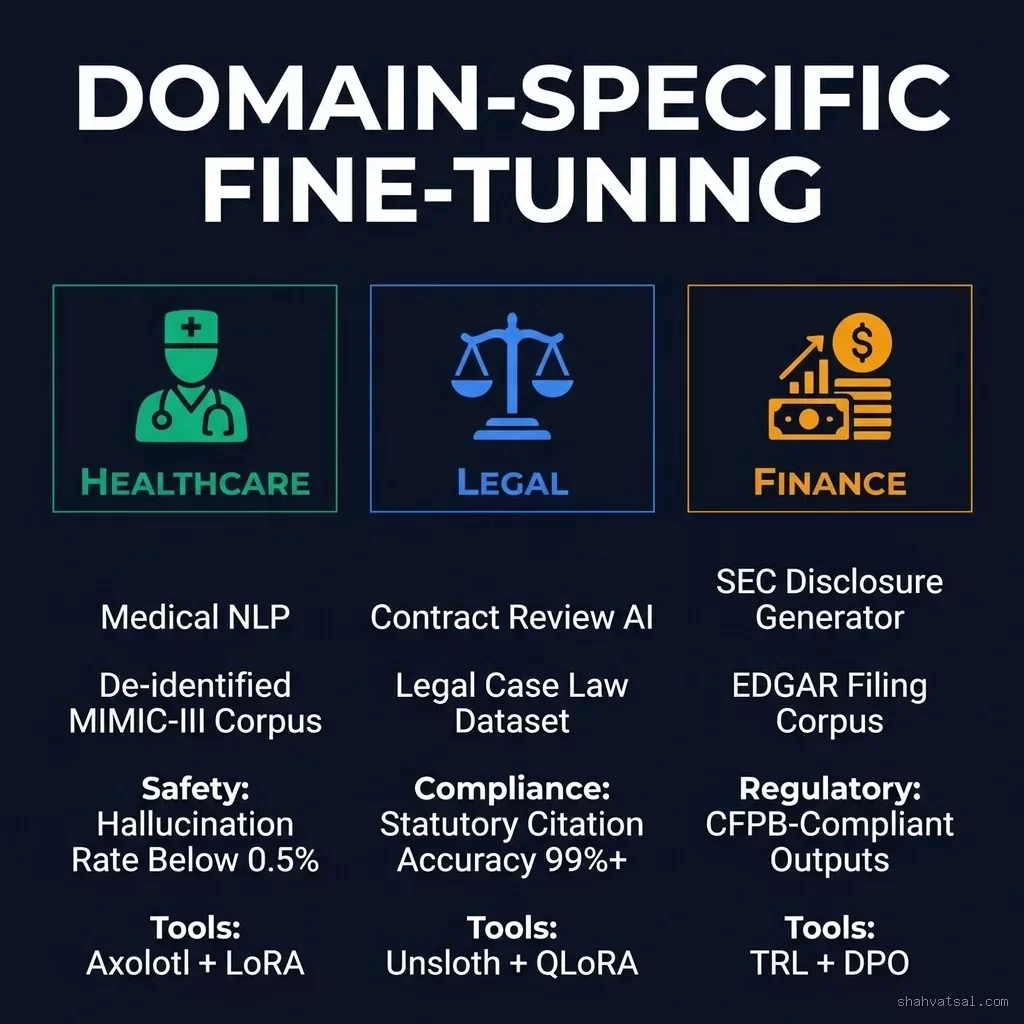 Domain-Specific Fine-Tuning: Healthcare, Legal, Finance
