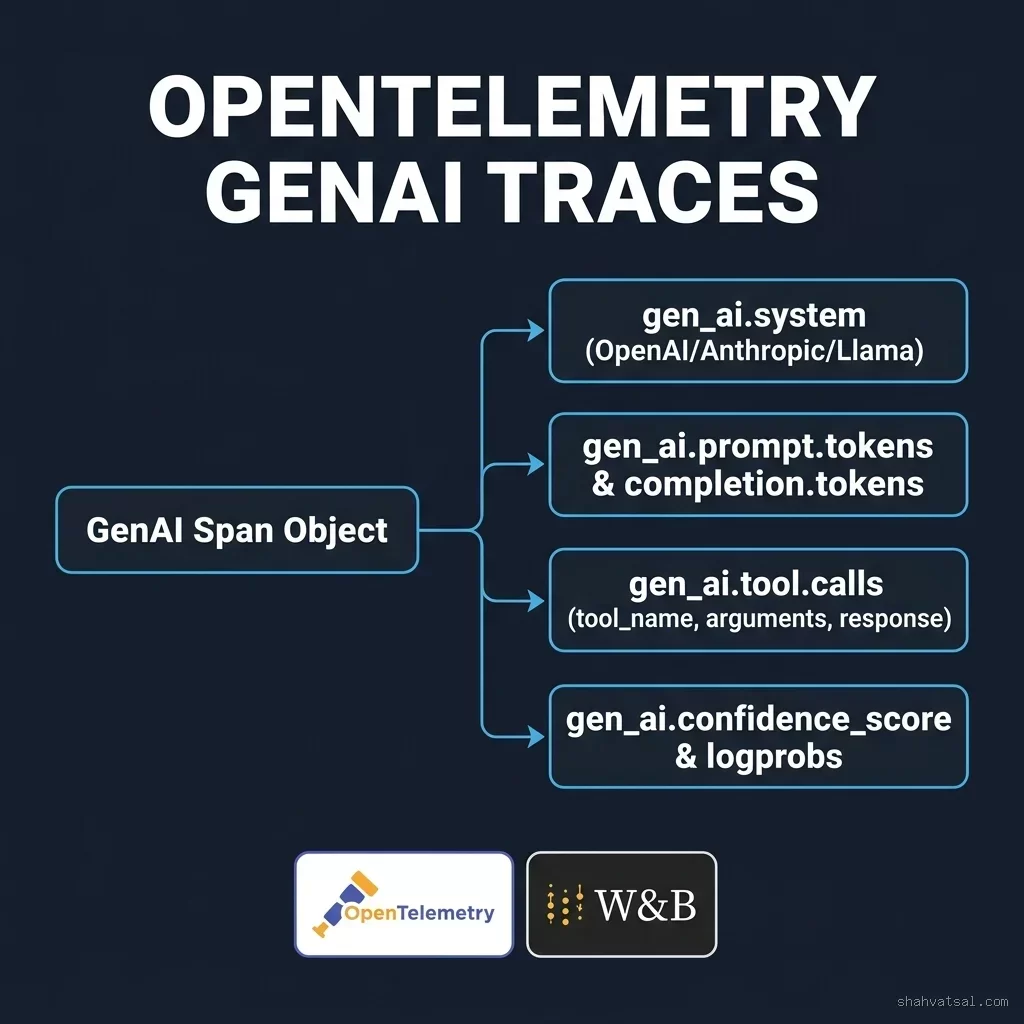 OpenTelemetry GenAI Semantic Conventions Diagram