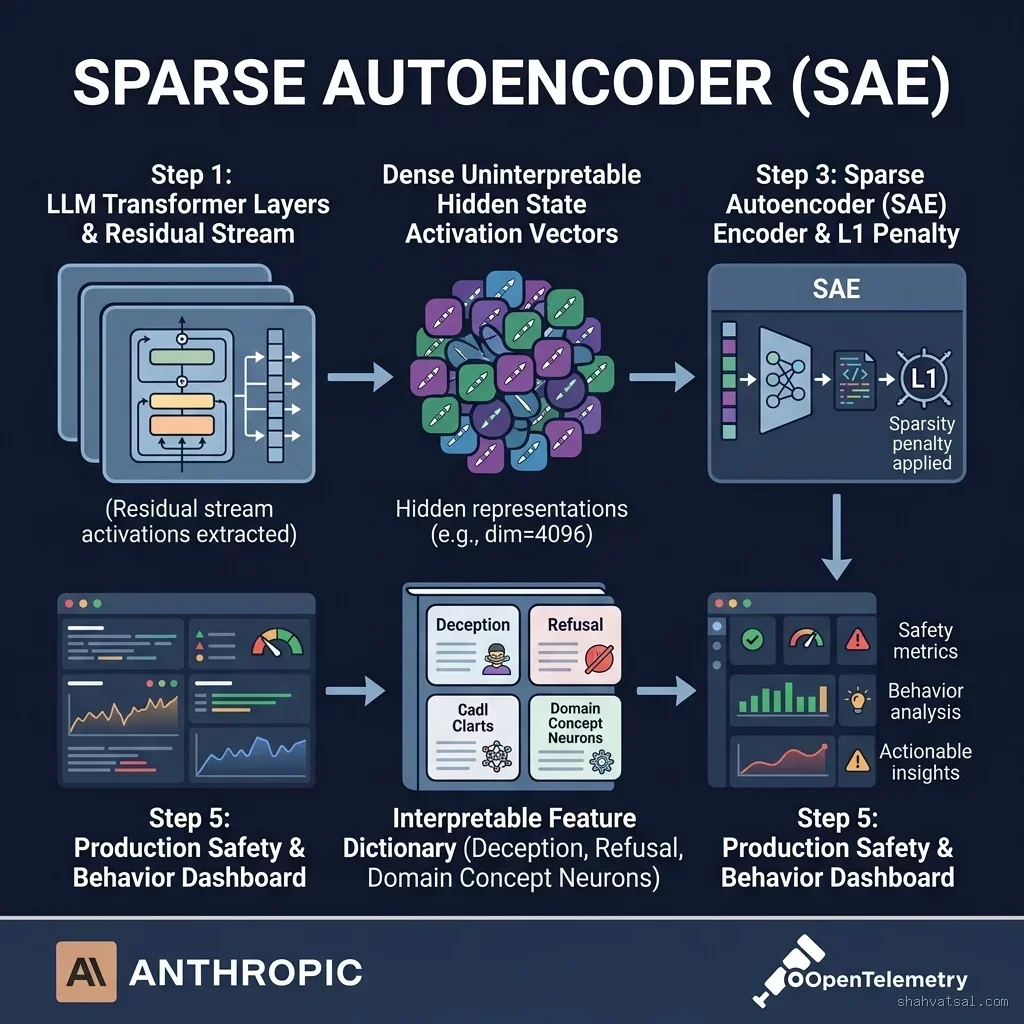 Sparse Autoencoder Feature Extraction Architecture Diagram