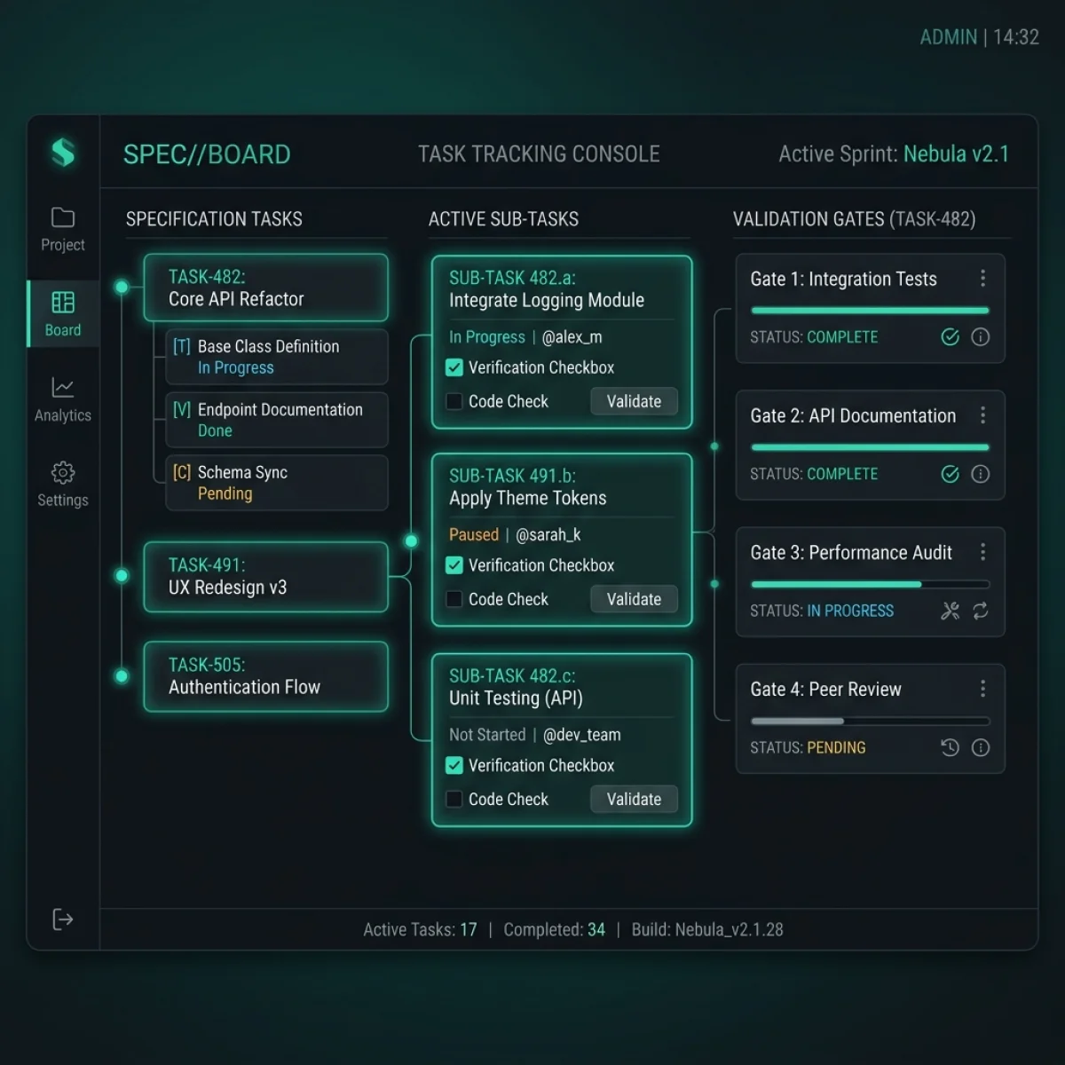 Spec Task Board Mockup
