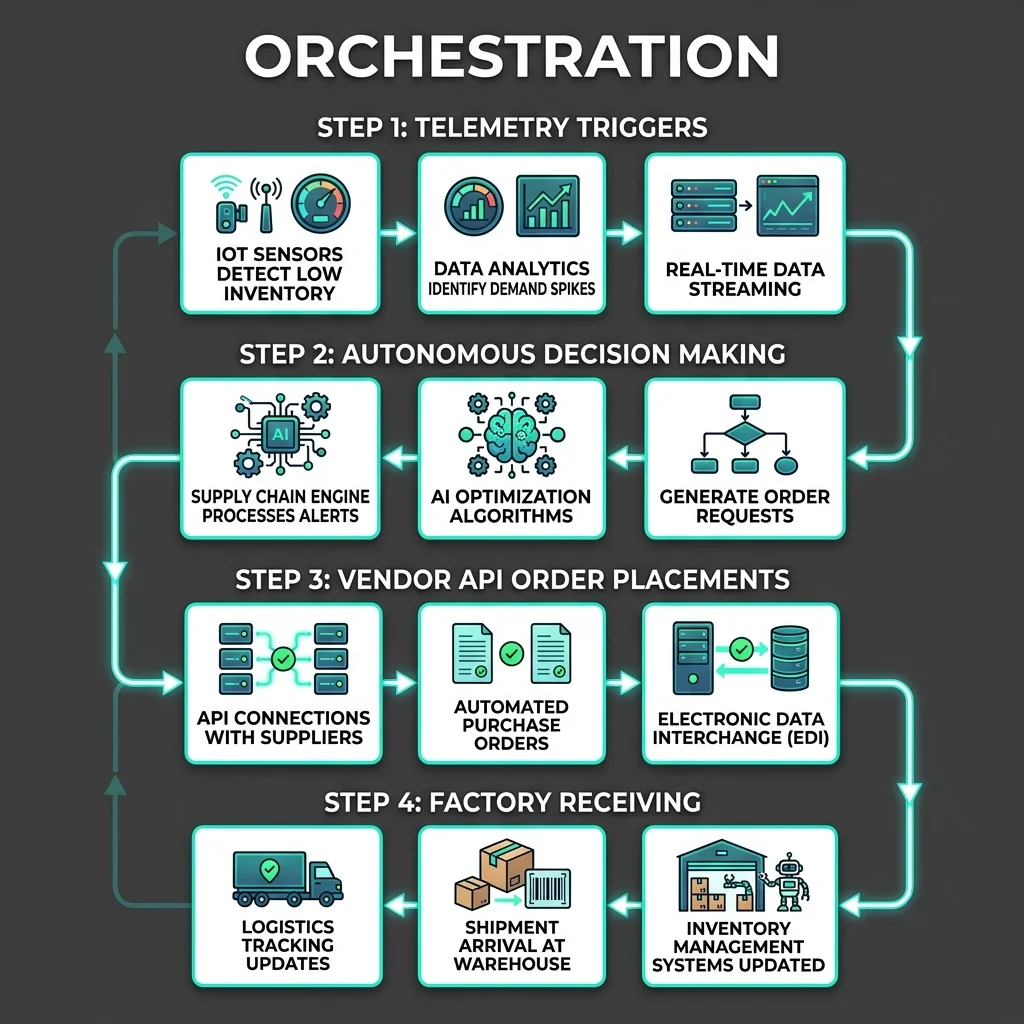 Autonomous supply chain orchestration and receiving map
