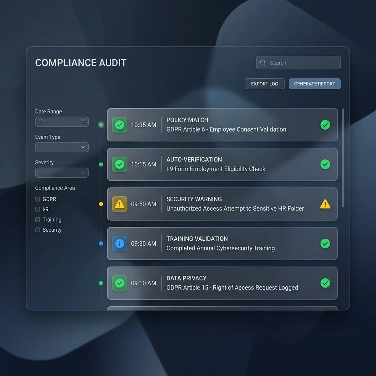 Compliance Audit Logs UI Screenshot