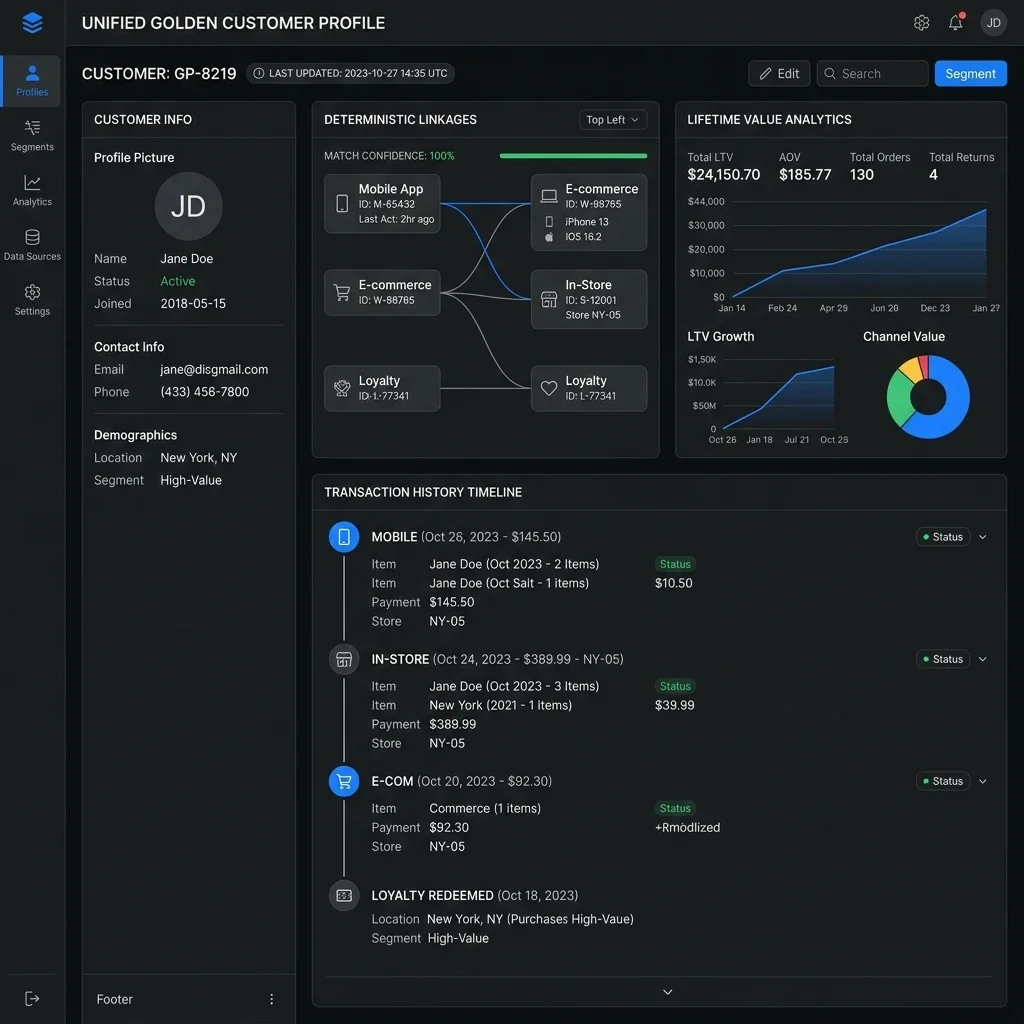 Golden Profile Timeline UI