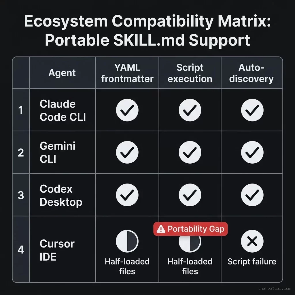 Ecosystem Compatibility Matrix: Portable SKILL.md Support