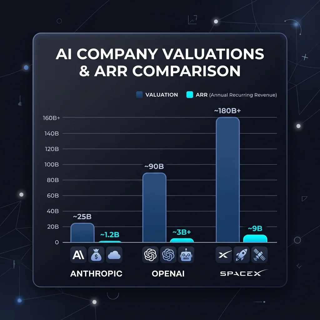 AI Revenue/Valuation Comparison Chart — Anthropic — 2026