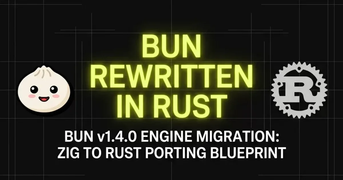 Bun runtime undergoes complete Rust rewrite, migrating from Zig for Bun v1.4 release