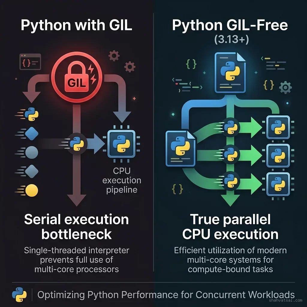 GIL-free vs GIL-locked Python thread execution comparison