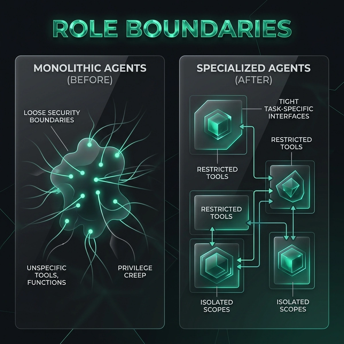 Before/After Comparison Diagram — Traditional Role Allocation vs Sovereign Boundaries