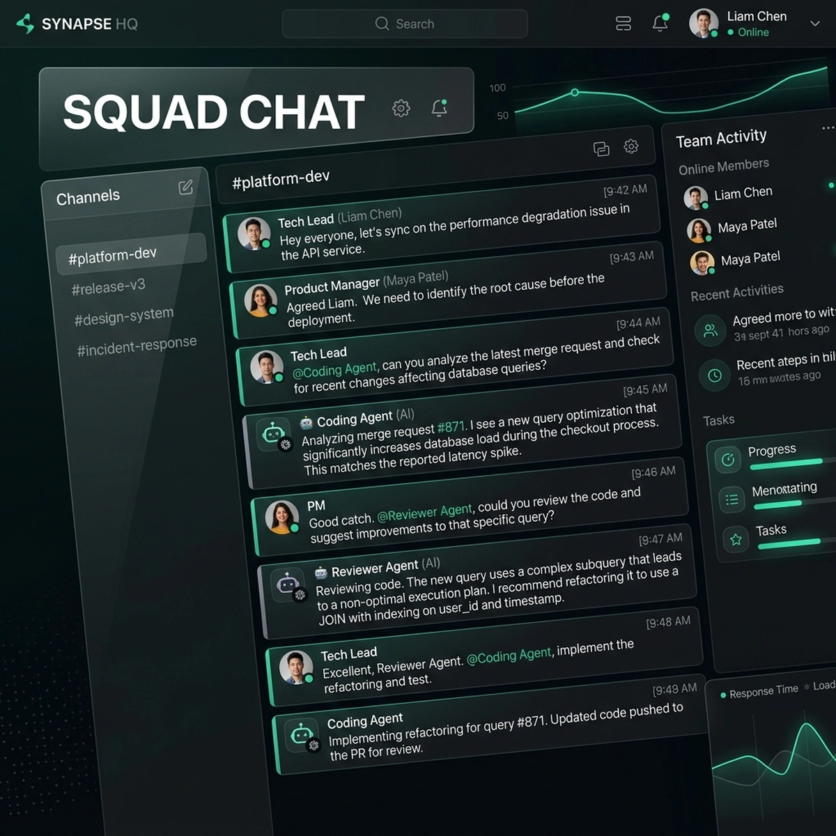 Realistic UI Screenshot — Sovereign Squad Collaboration Portal