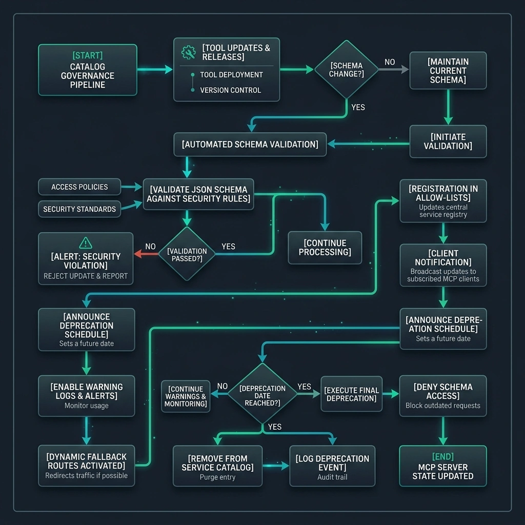 Process Flowchart — Schema Validation and Version Deprecation Pipeline
