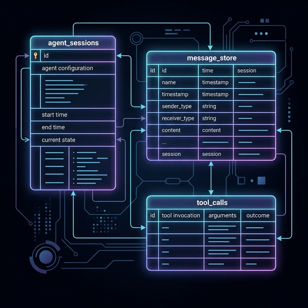 Agent State and Execution Memory Database Schema Map