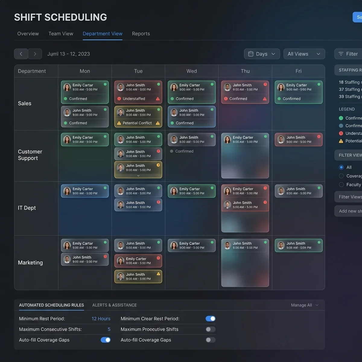 Shift Assignment Calendar Screenshot